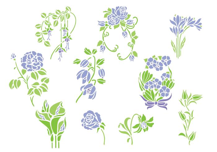 Violet Flowers Vector Pack - Download Free Vector Art, Stock Graphics