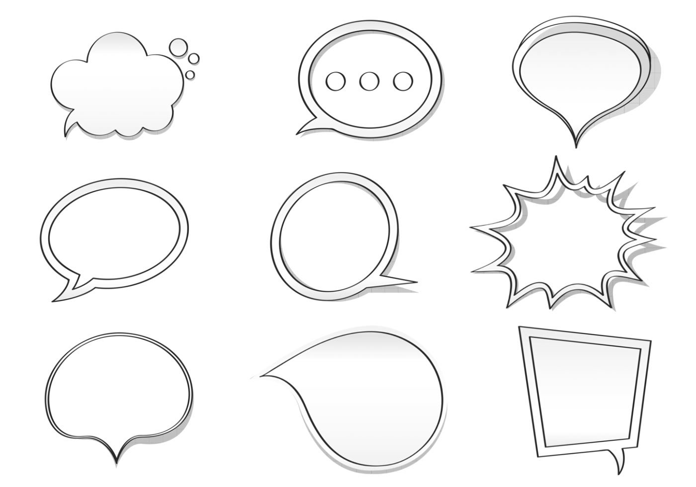 Hand Drawn Speech Bubble Vector Pack Download Free