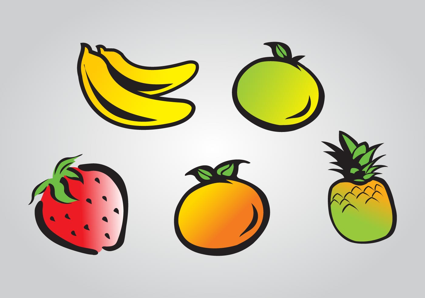 Cartoonish Fruits - Download Free Vector Art, Stock Graphics & Images