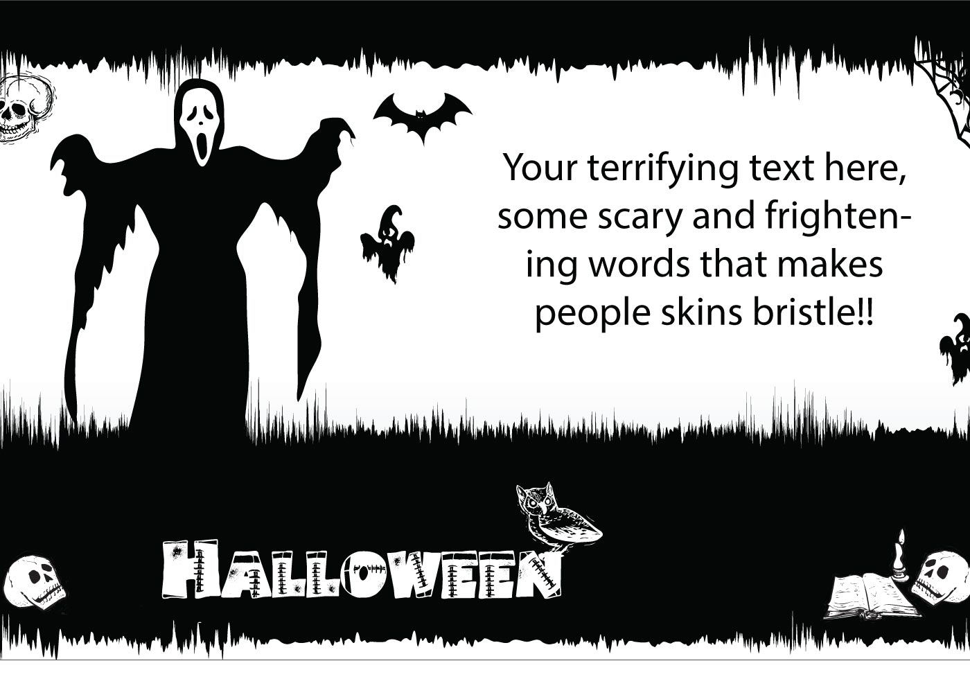 Halloween Scary Postcard Download Free Vector Art, Stock Graphics
