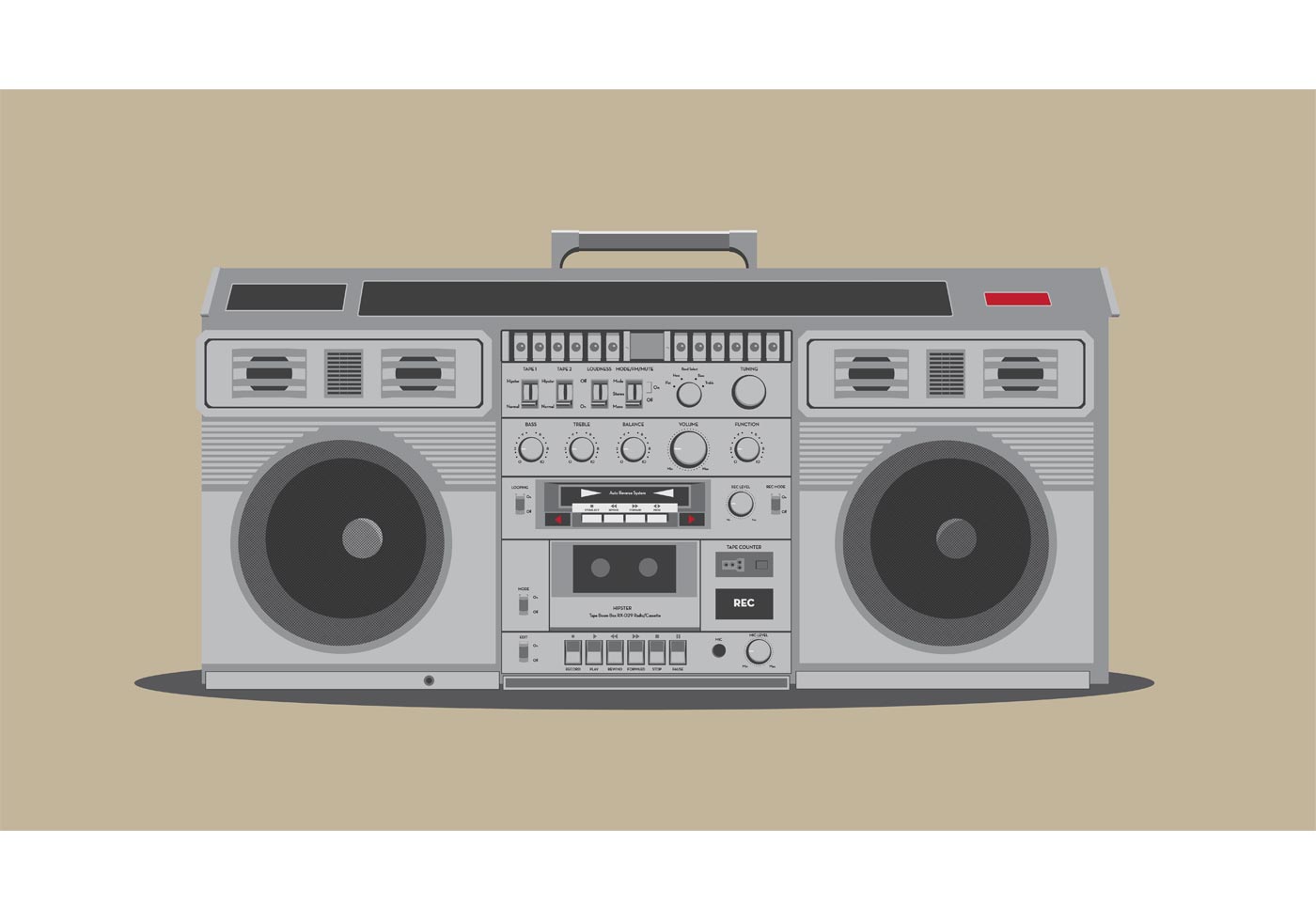 Free Detailed Boombox Vector