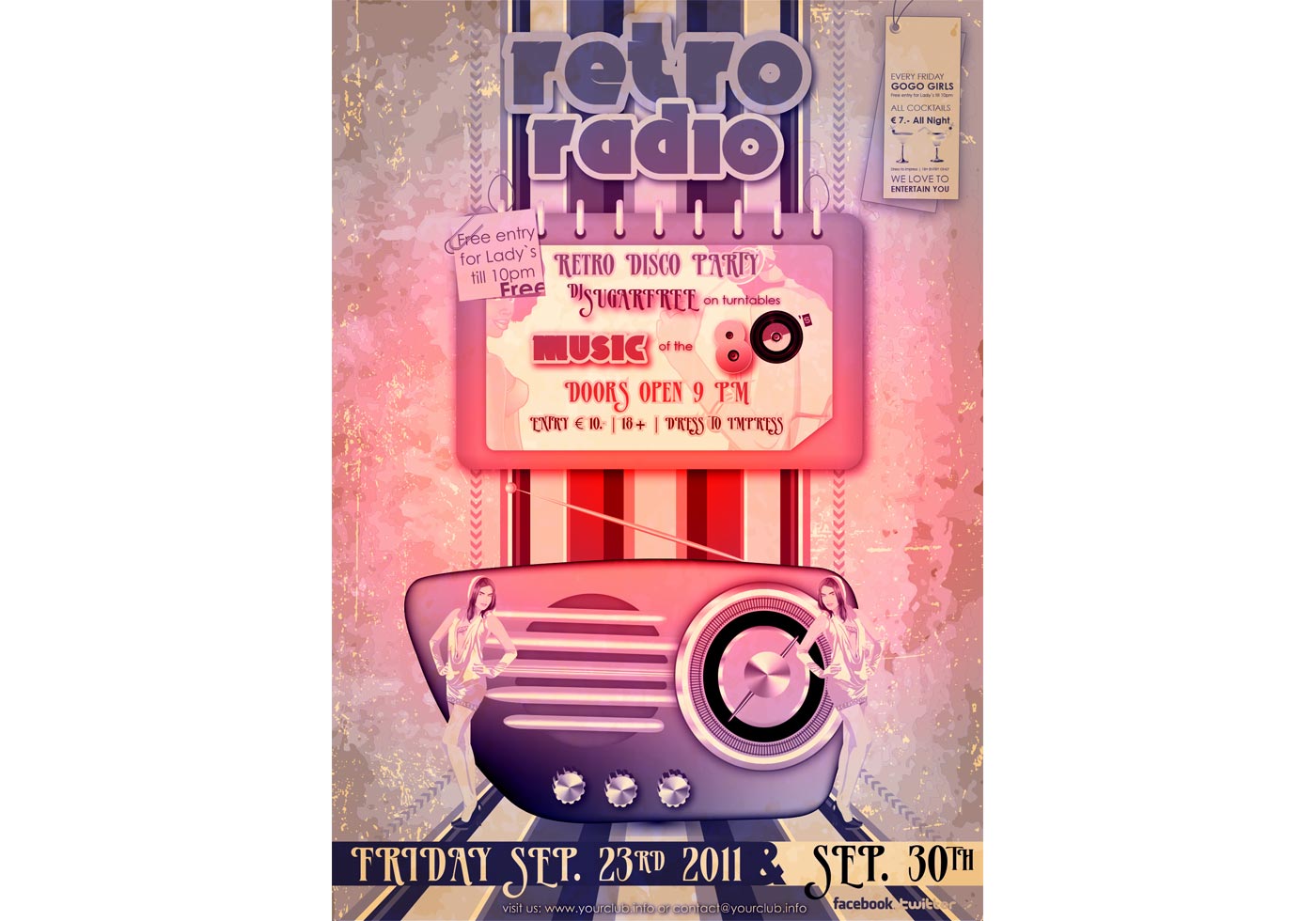 Retro Radio Flyer Vector