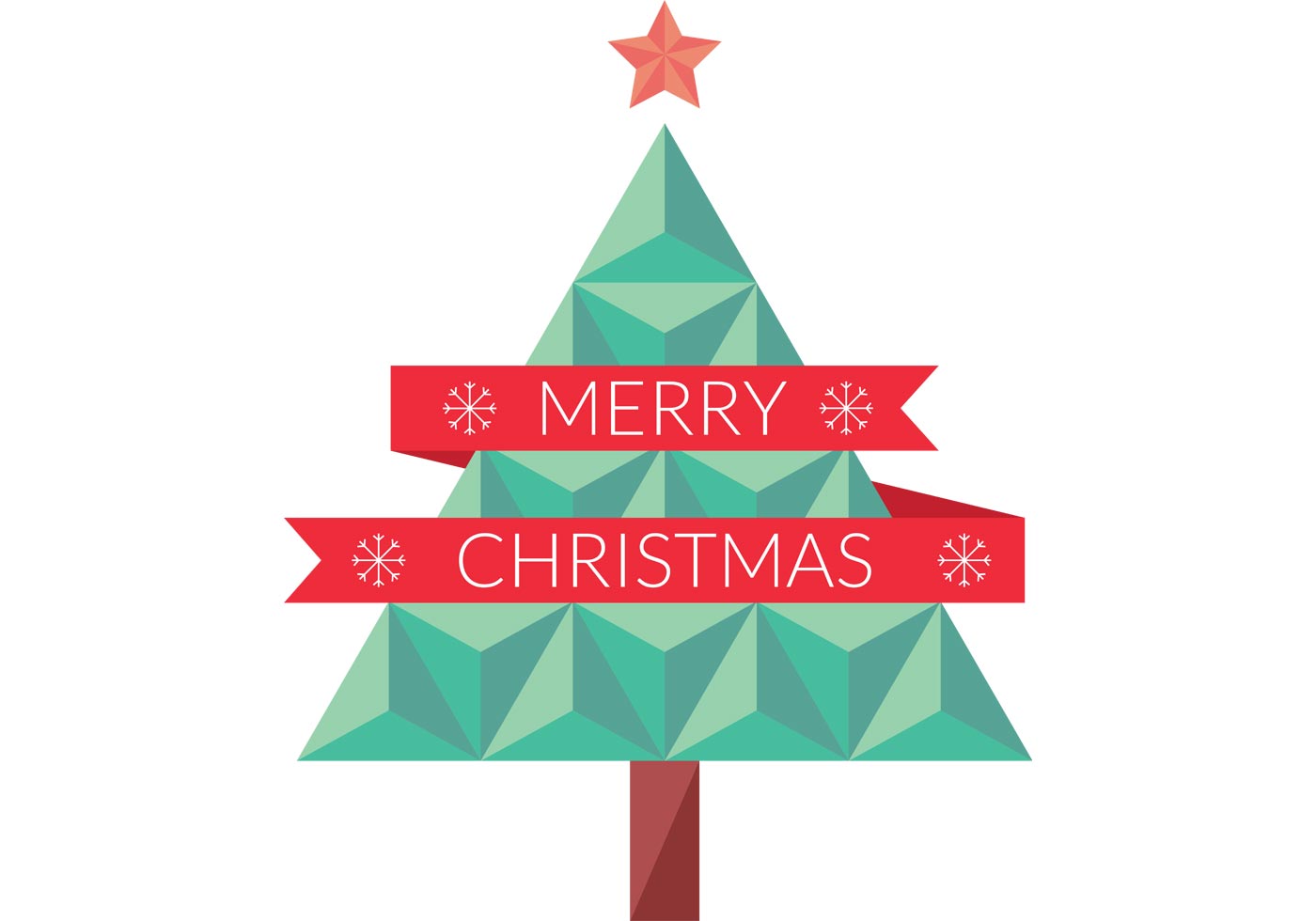 Flat Geometric Christmas Tree Vector | Free Vector Art at ...