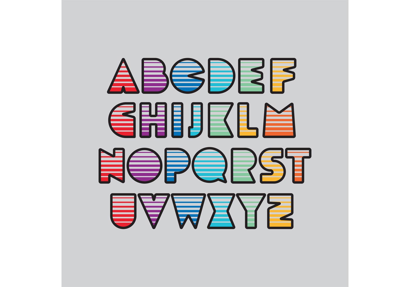 Striped Letter Vector Pack Download Free Vector Art, Stock Graphics