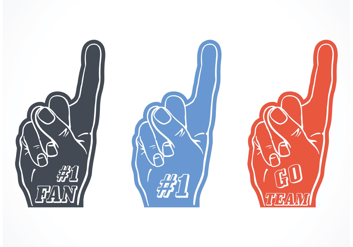 Free Vector 1 Foam Finger Set Download Free Vector Art, Stock