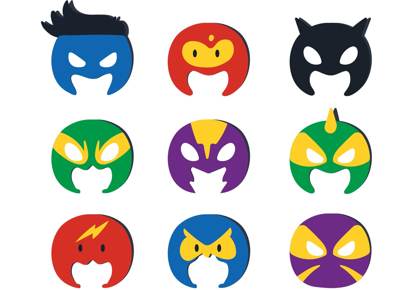 Superhero Kid Vector Masks  Download Free Vector Art, Stock Graphics 