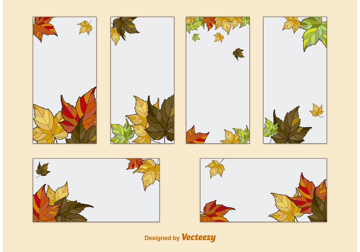 Autumn Leaves Card Template Vectors - Download Free Vector ...