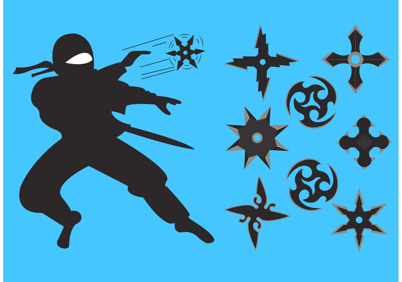 Ninja Throwing Star Vectors - Download Free Vector Art, Stock Graphics ...