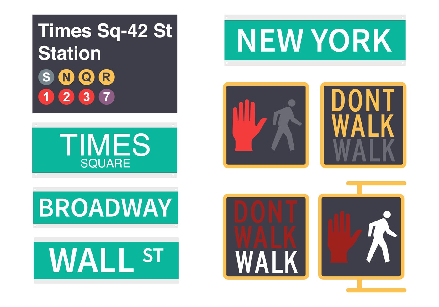 Free New York Street Signs Vector Download Free Vector Art, Stock