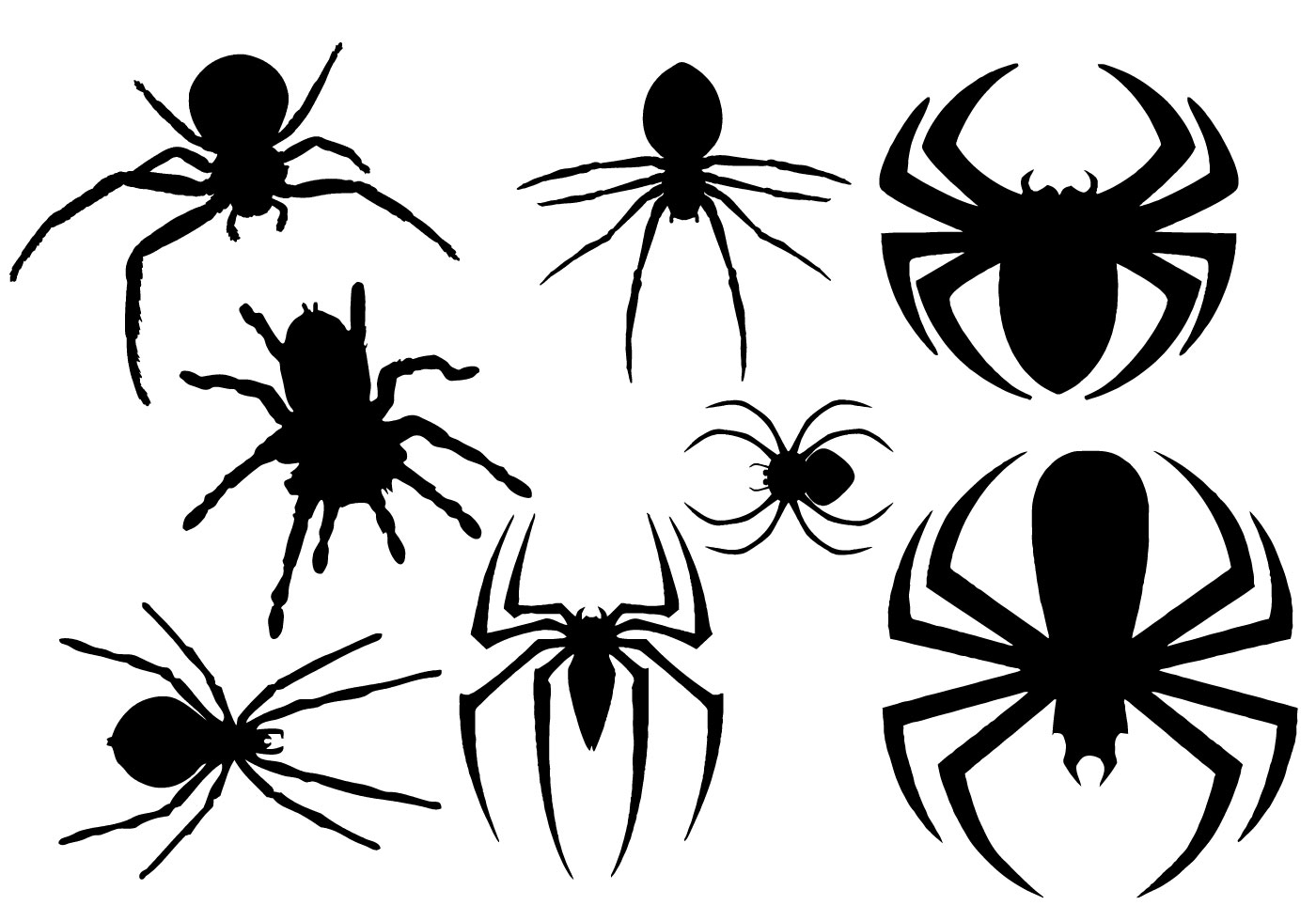 Free Spider Silhouette Vector - Download Free Vector Art, Stock