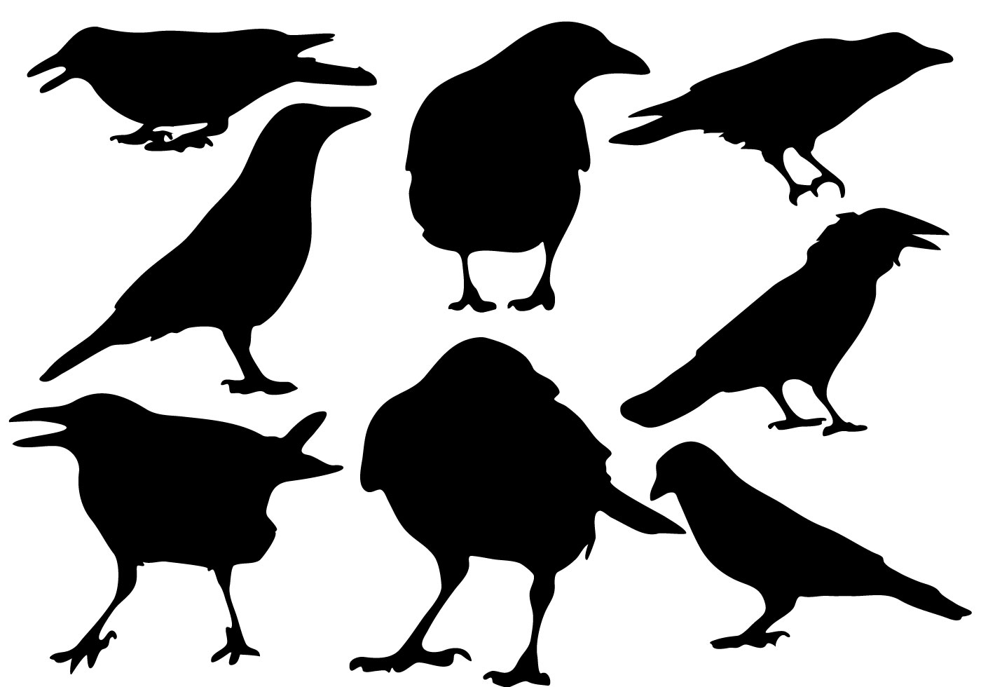 Free Raven Silhouette Vector - Download Free Vector Art, Stock Graphics & Images