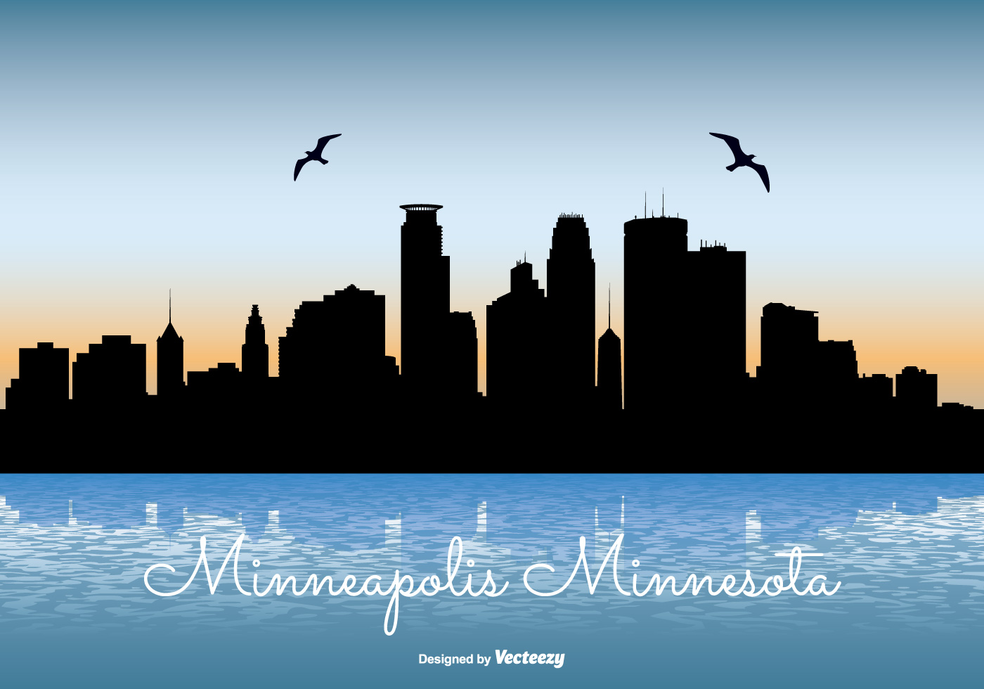 Minneapolis Skyline Illustration - Download Free Vector Art, Stock