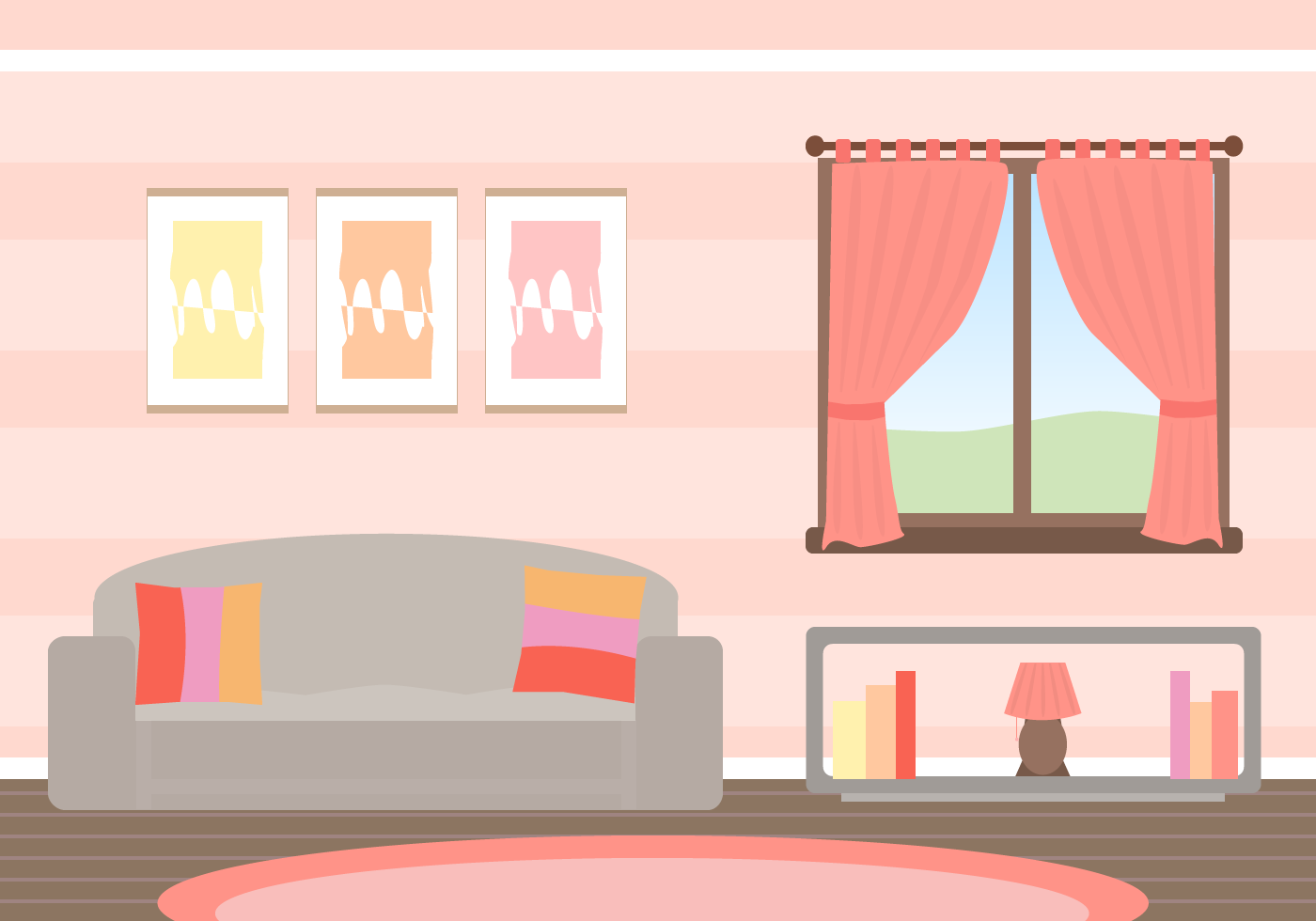 Free Living Room Vector - Download Free Vector Art, Stock Graphics & Images