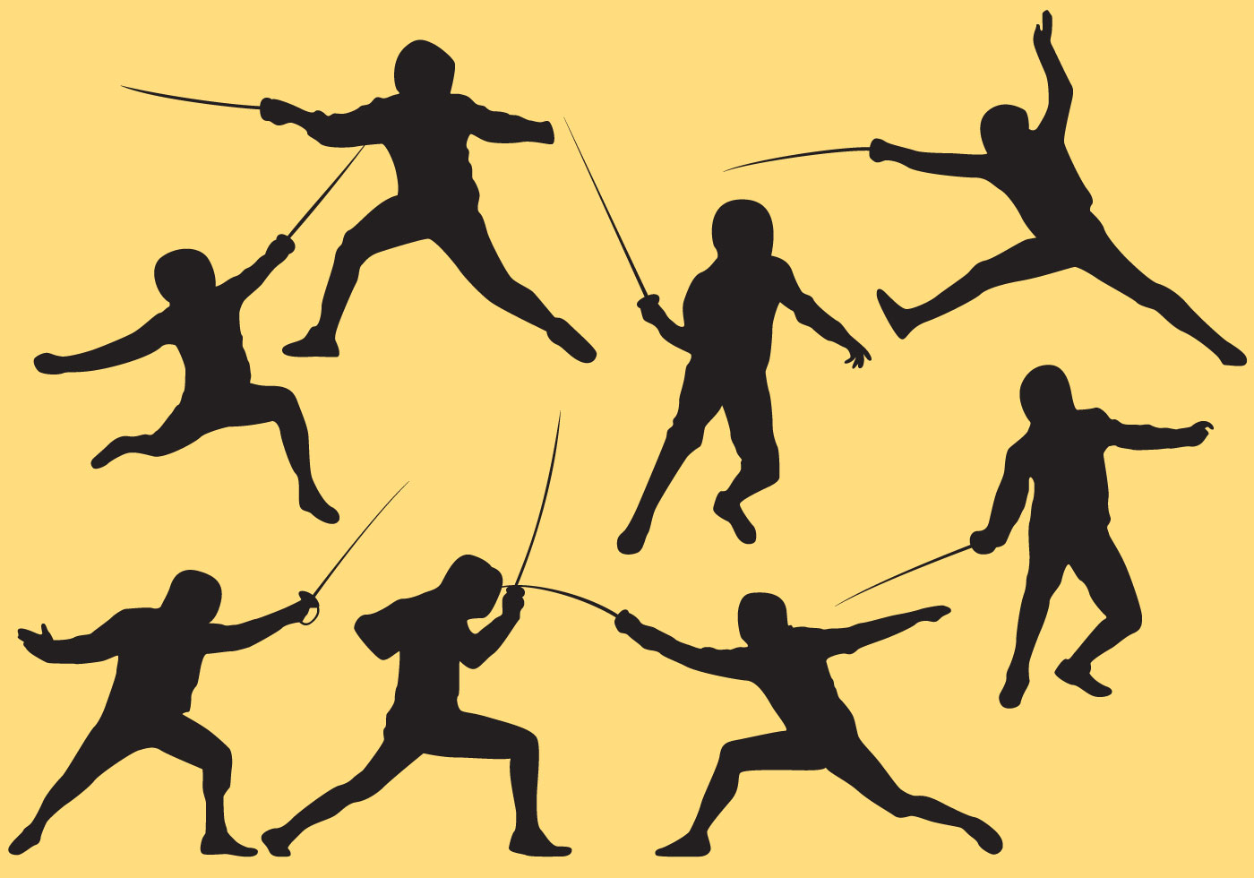 Vector Fencing Silhouettes Download Free Vector Art, Stock Graphics