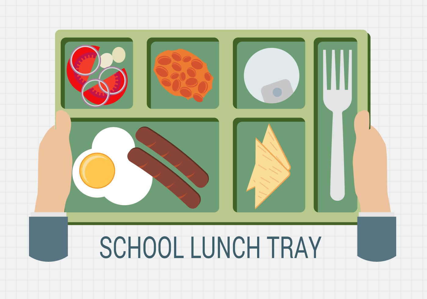 Free Hand Holding A School Lunch Tray Vector - Download ...