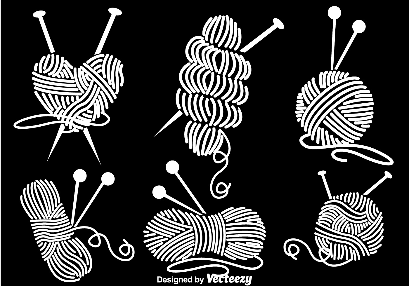 Ball Of Yarn White Icons - Download Free Vector Art, Stock Graphics