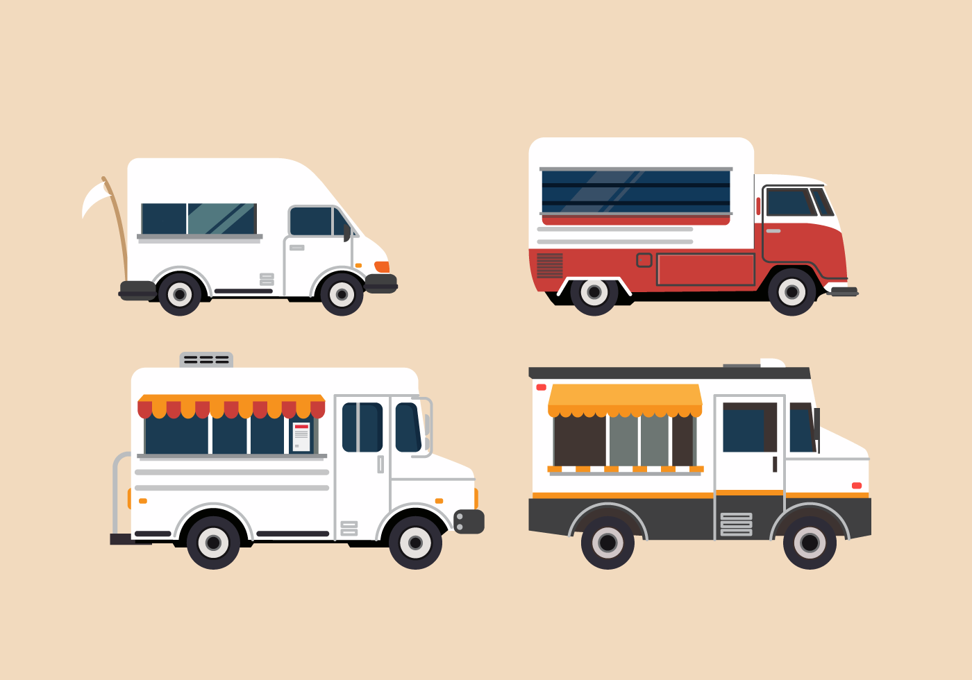 Free Vector Food Truck Illustration Set - Download Free ...
