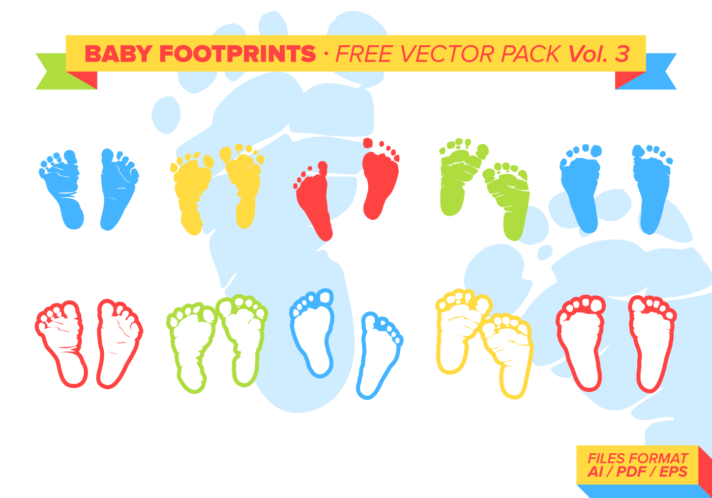 Baby Footprints Free Vector Pack Vol 3 Download Free Vector Art