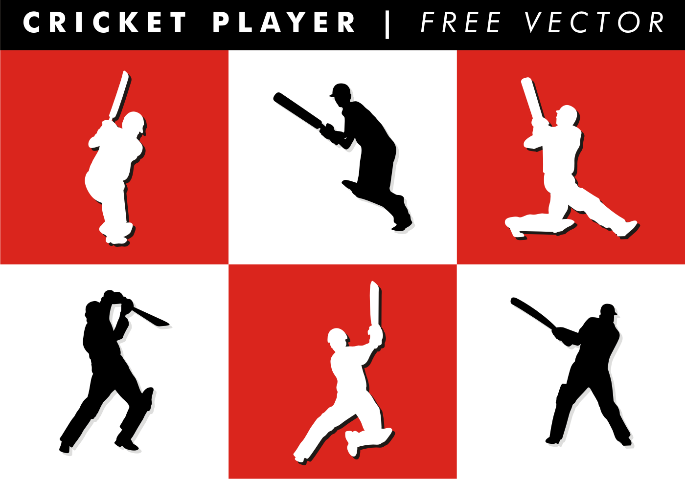 Cricket Player Free Vector - Download Free Vector Art ...