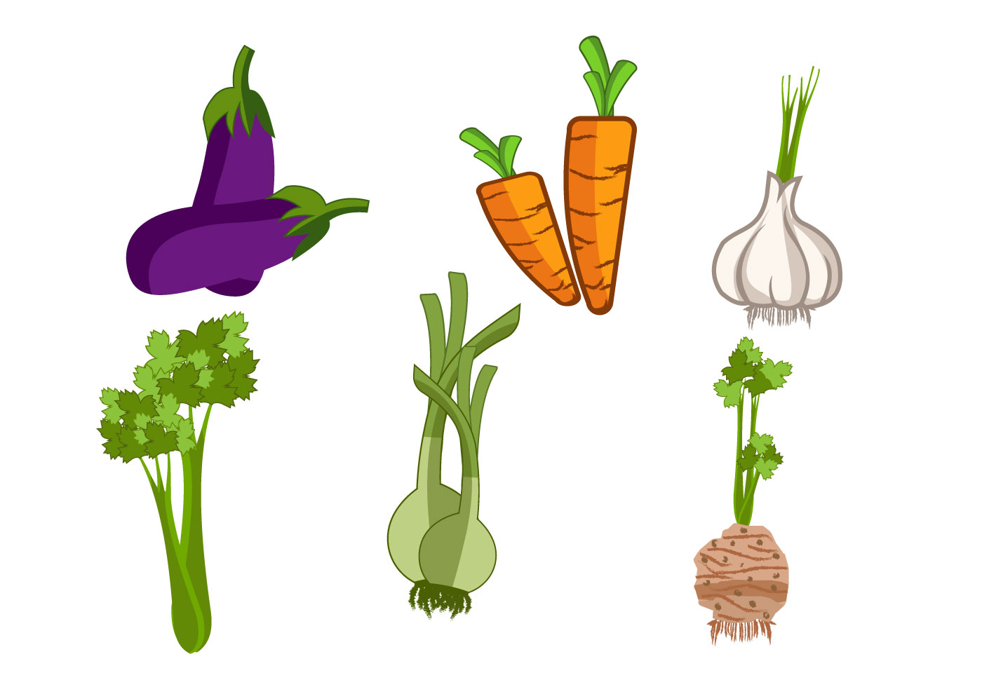 Isolated Vegetables & Herb Vector - Download Free Vector ...