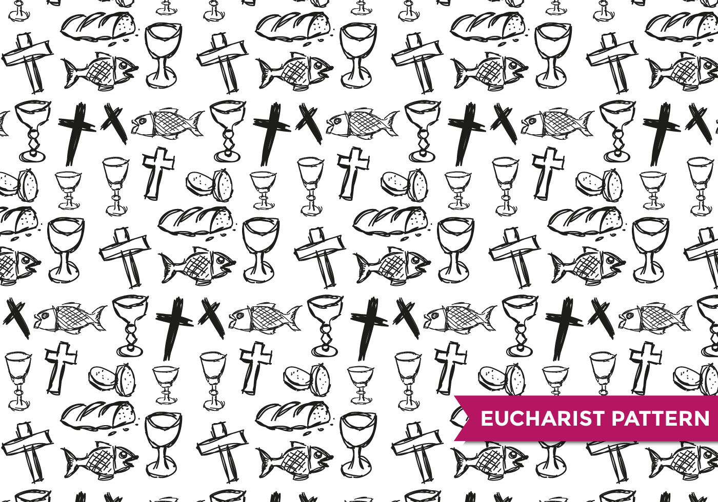 Eucharist Handrawn Pattern Download Free Vector Art, Stock Graphics