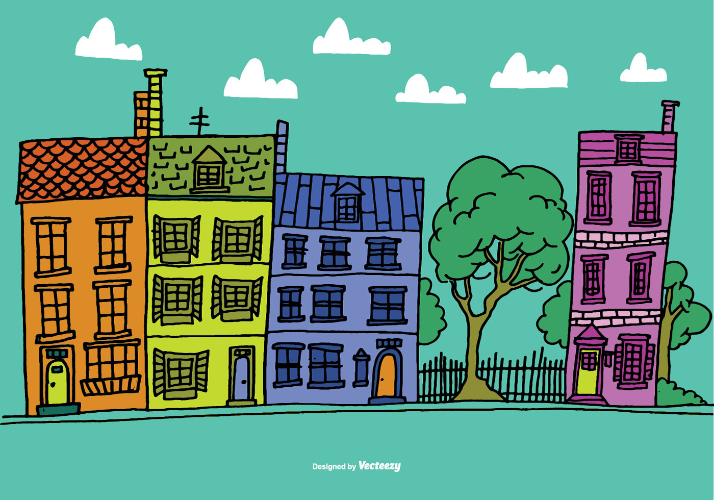 row of houses clipart - photo #20