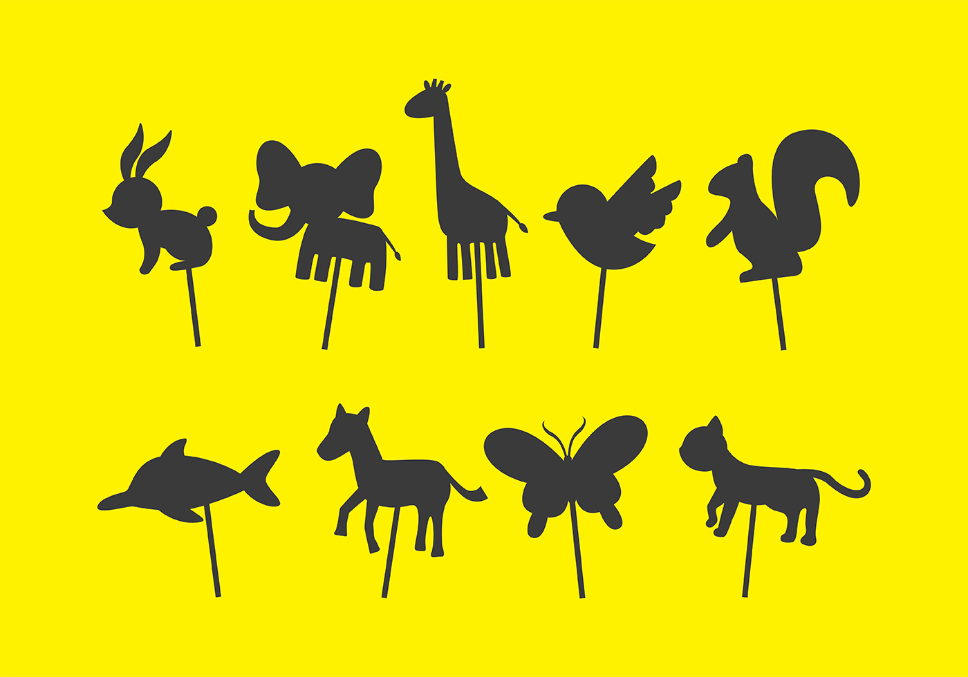 Animal Shadow Puppet Vectors - Download Free Vector Art, Stock Graphics ...
