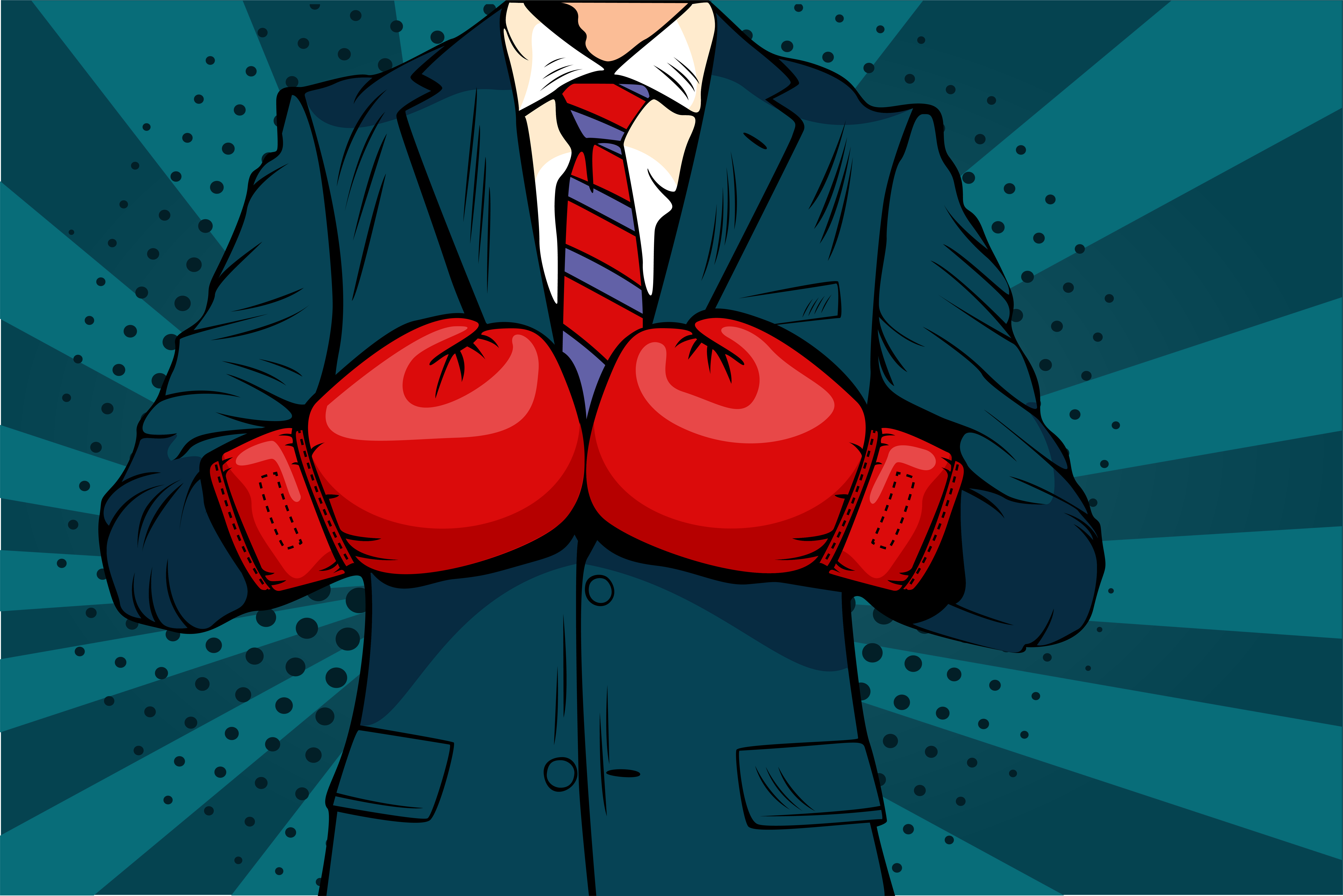 Man In Boxing Gloves Vector Illustration In Comic Pop Art Style