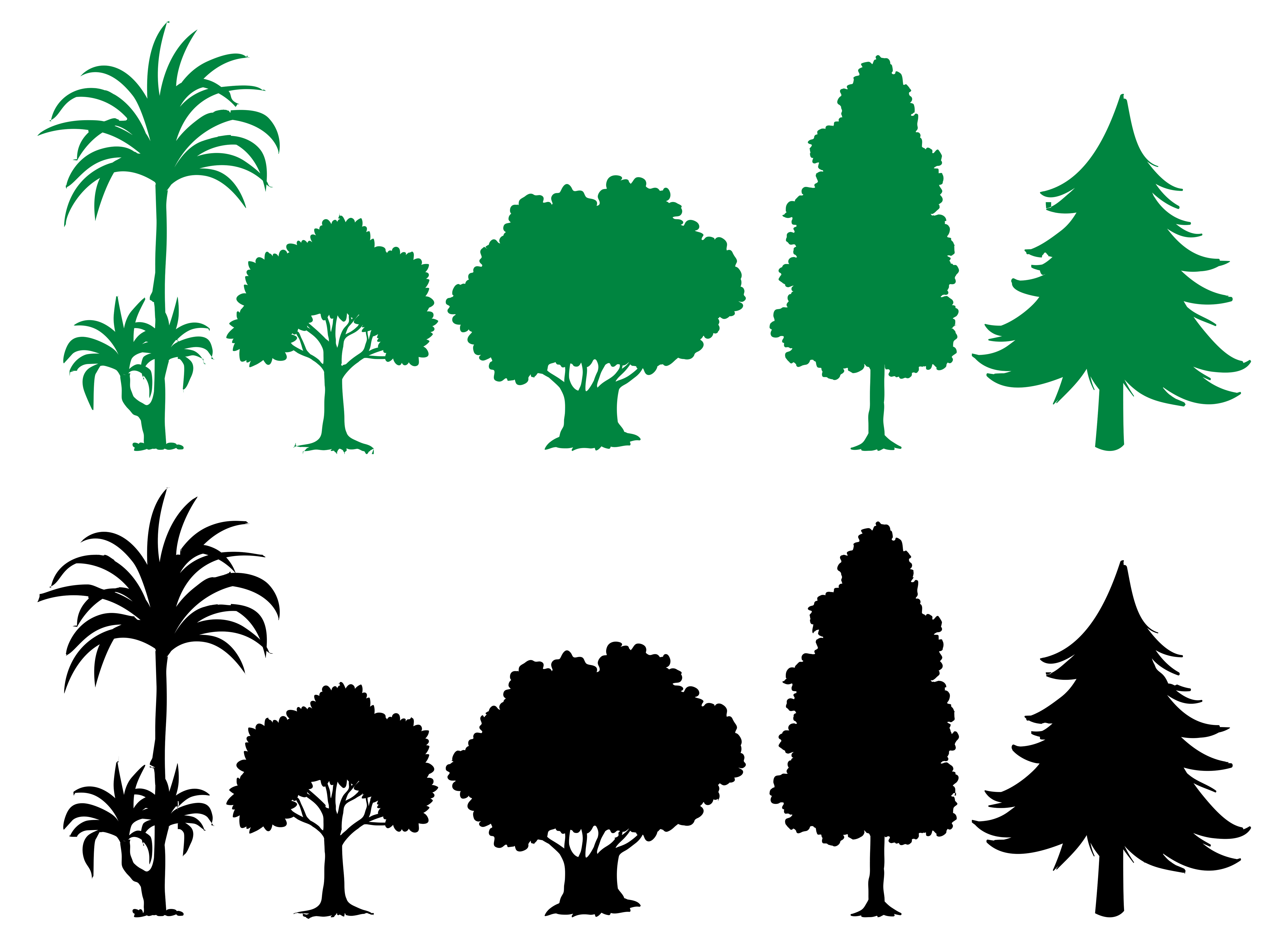 Set Of Silhouette Tree 418810 Vector Art At Vecteezy