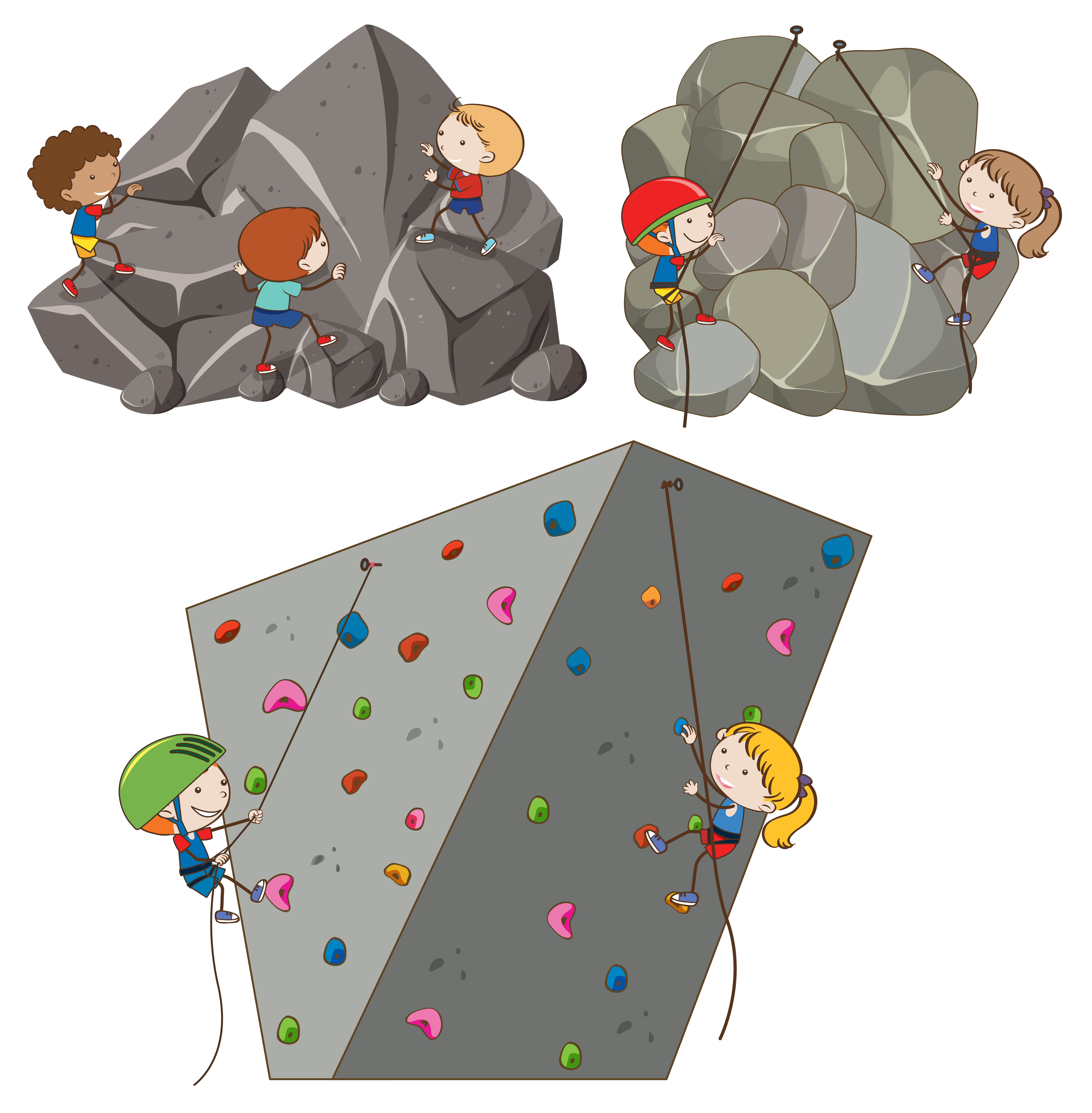 A Set Of Rock Climbing Activity Vector Art At Vecteezy