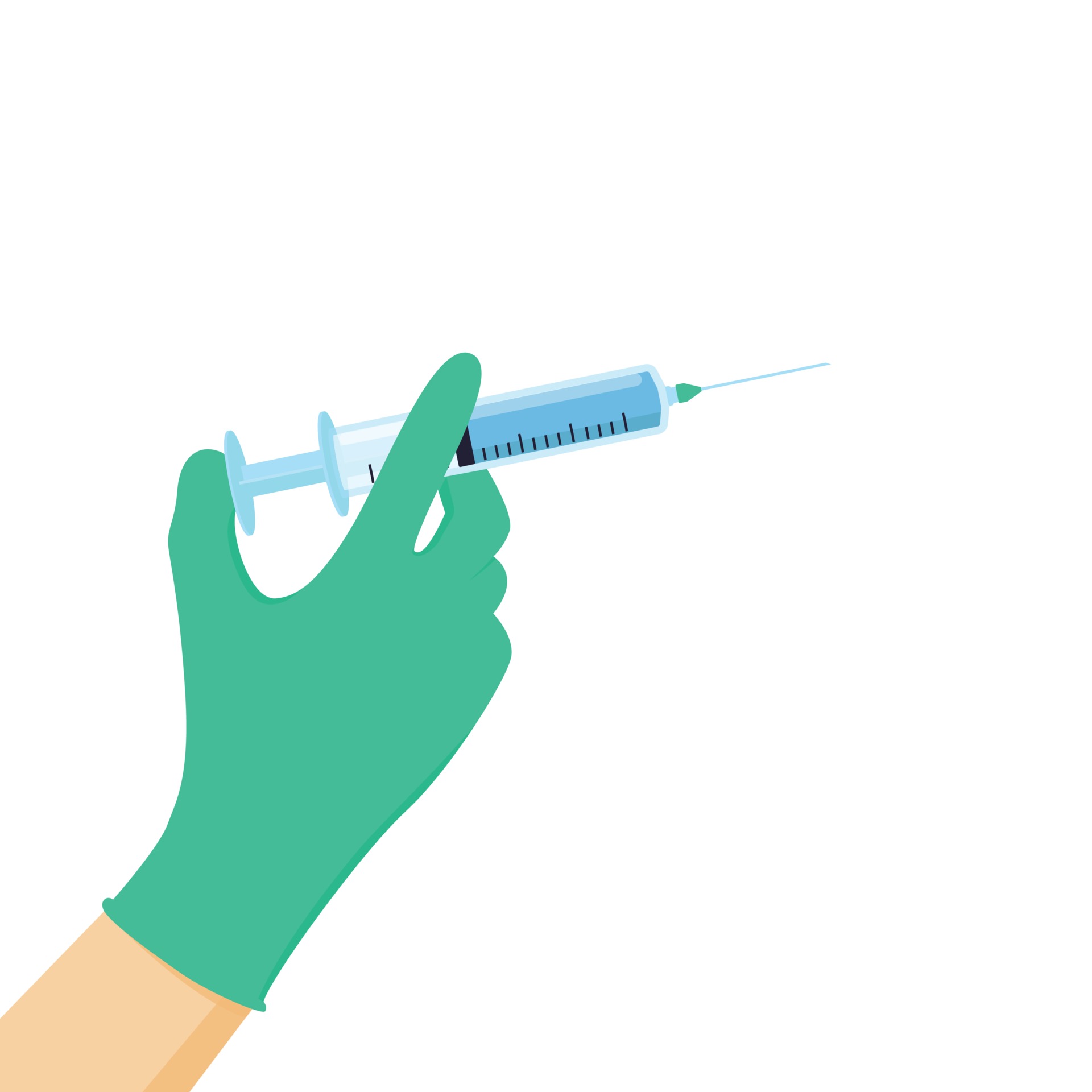 Hand Holding Injection Needle Illustration Doctor Hand Holding