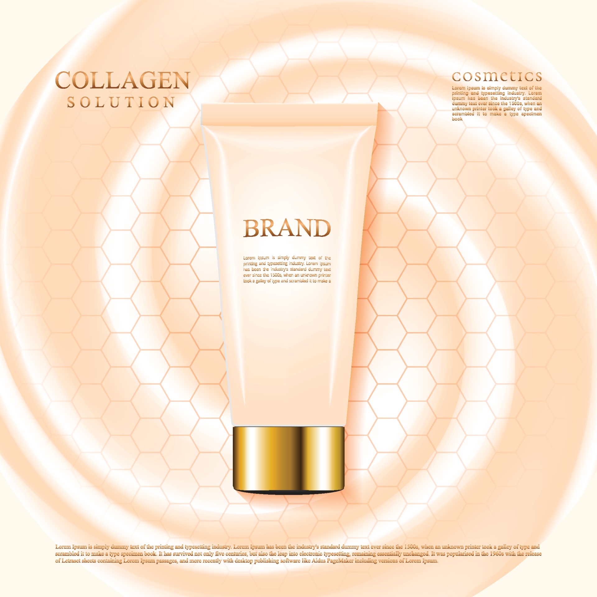 Nude Color Skin Care Cosmetic Cream Tube With Pattern Vector Illustration Vector Art At