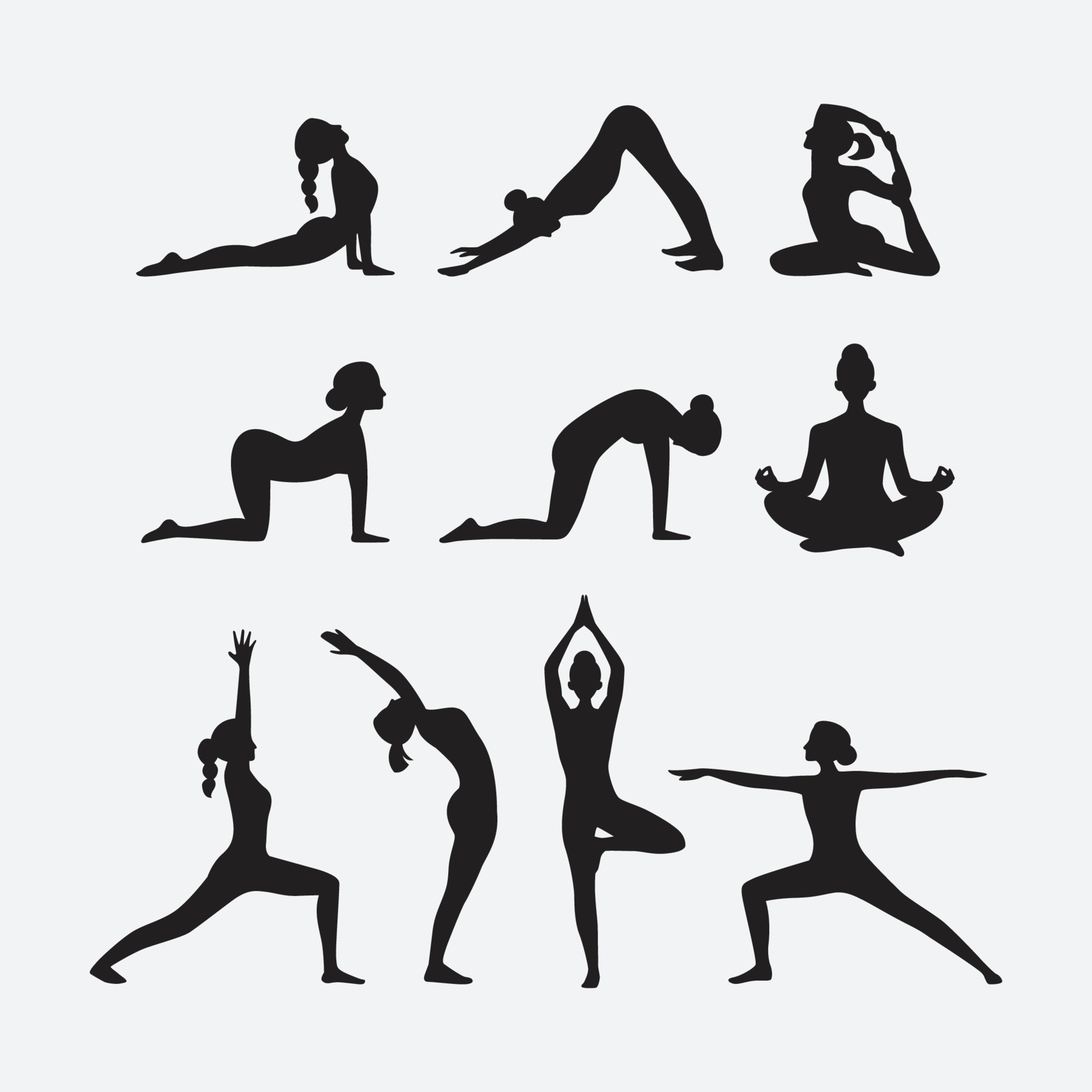 Yoga Pose Silhouette 2332599 Vector Art At Vecteezy