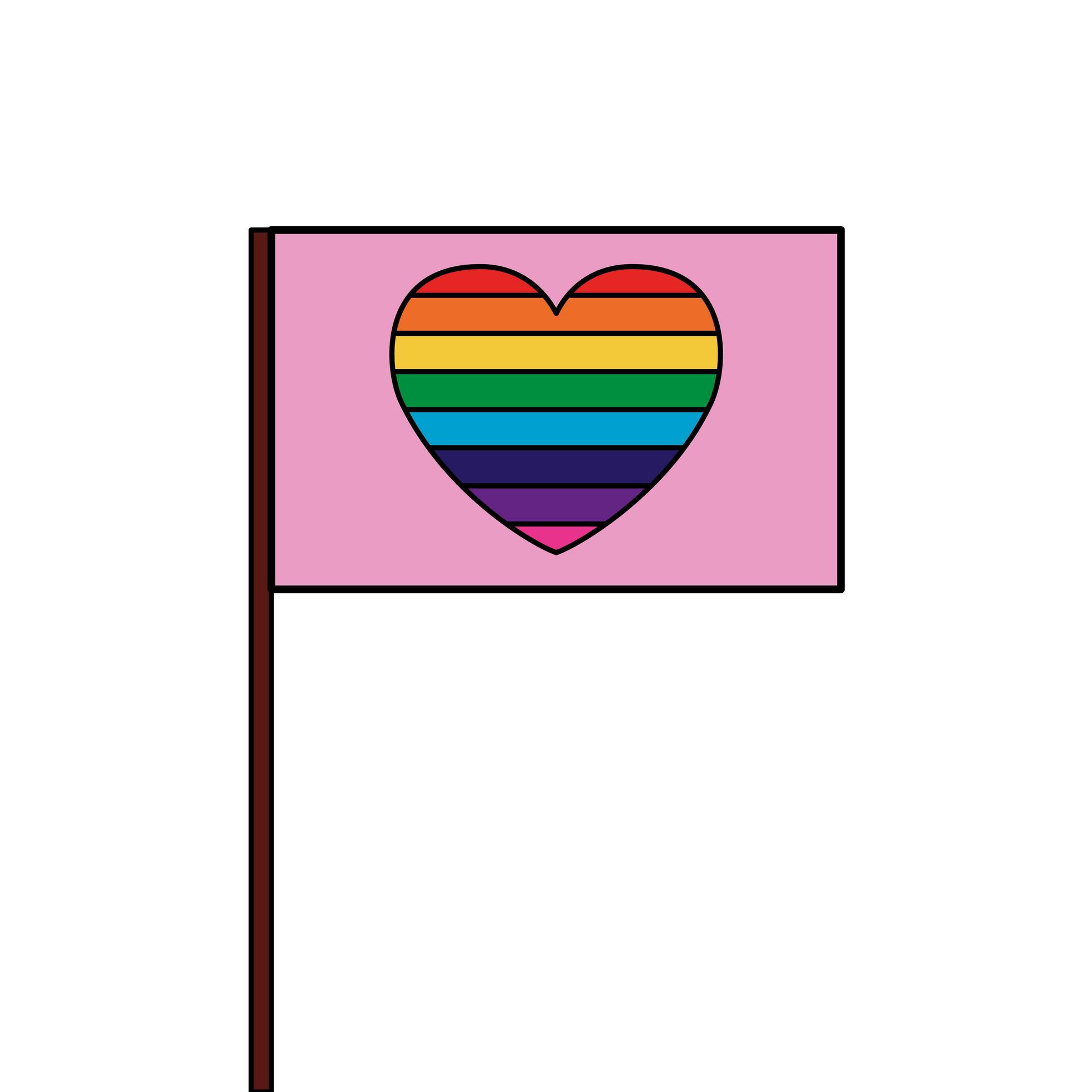 Flag Gay With Rainbow Colors In Heart Vector Art At Vecteezy