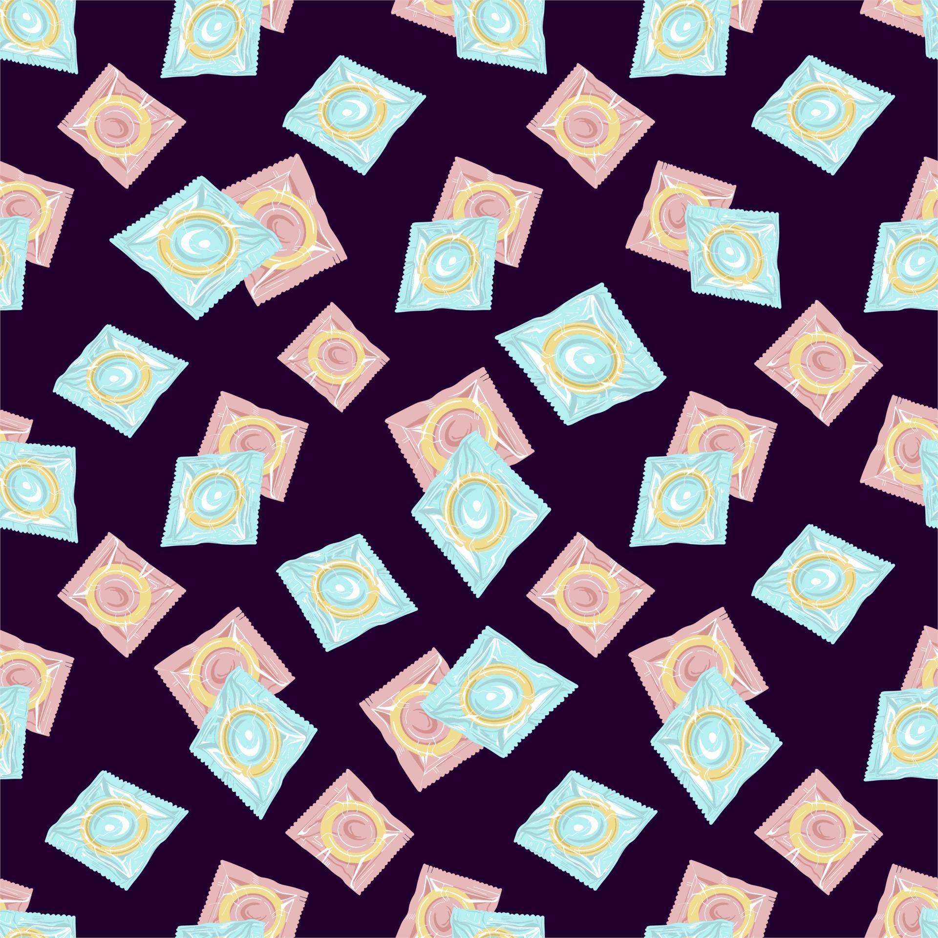 Seamless Pattern With Colorful Condoms The Concept Of Safe Sex World
