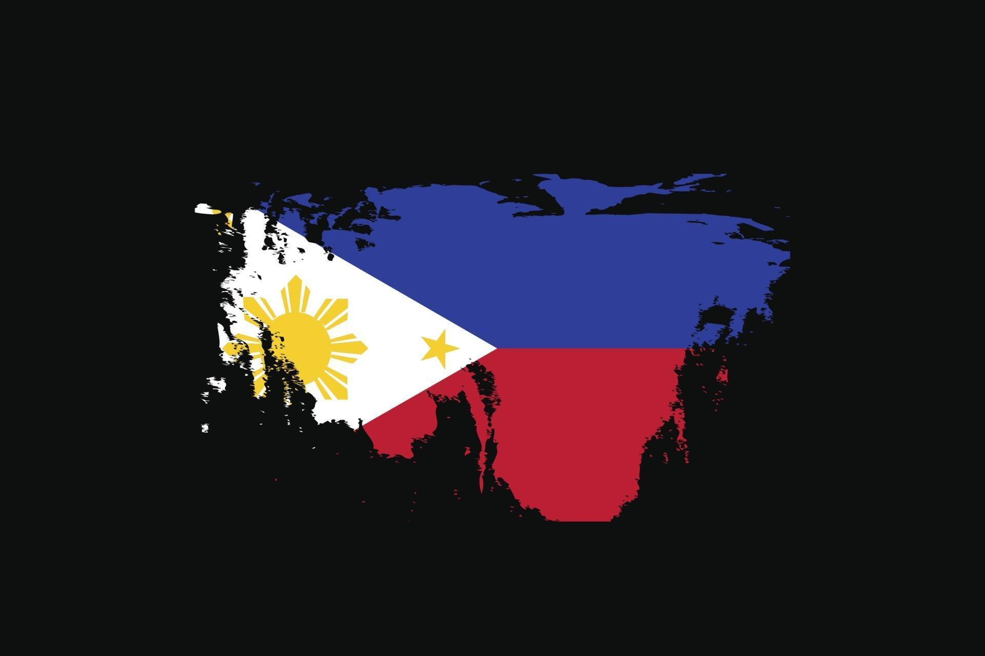 Grunge Style Flag Of The Philippines Vector Illustration
