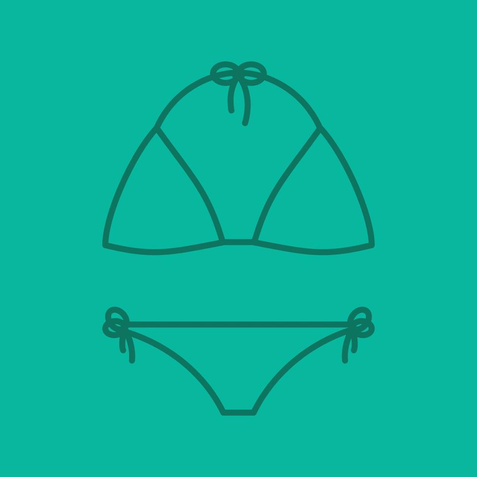Swimsuit Linear Icon Bikini Swim Suit Thin Line Outline Symbols On Color Background Vector