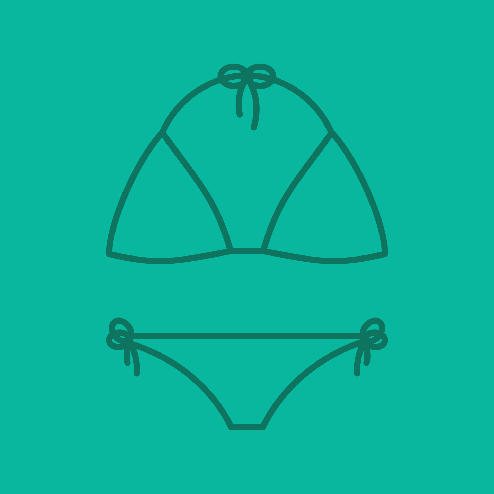 Swimsuit Linear Icon Bikini Swim Suit Thin Line Outline Symbols On Color Background Vector