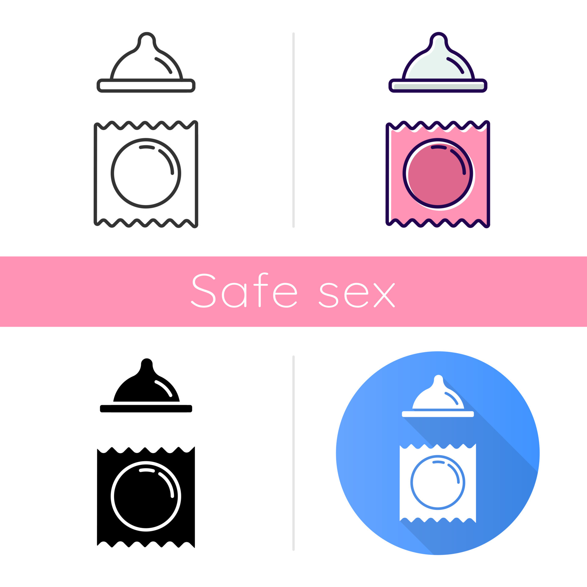 Contraceptive Icon Female Condom For Safe Sex Pregnancy Prevention Birth Control HIV STI