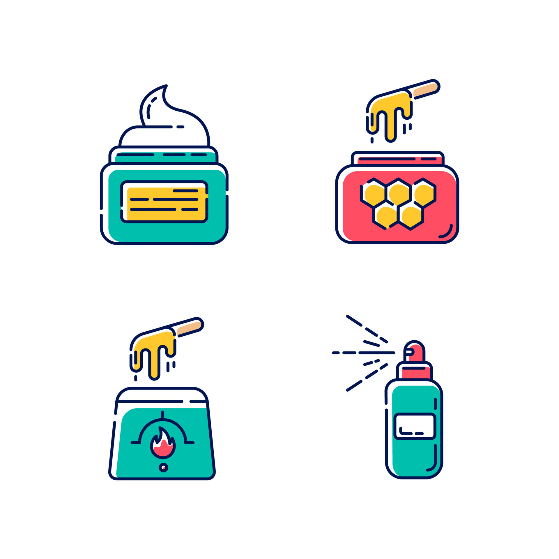 Natural Waxing Blue Color Icons Set Hot Soft Honey Wax In Jar Hair Removal Equipment Body