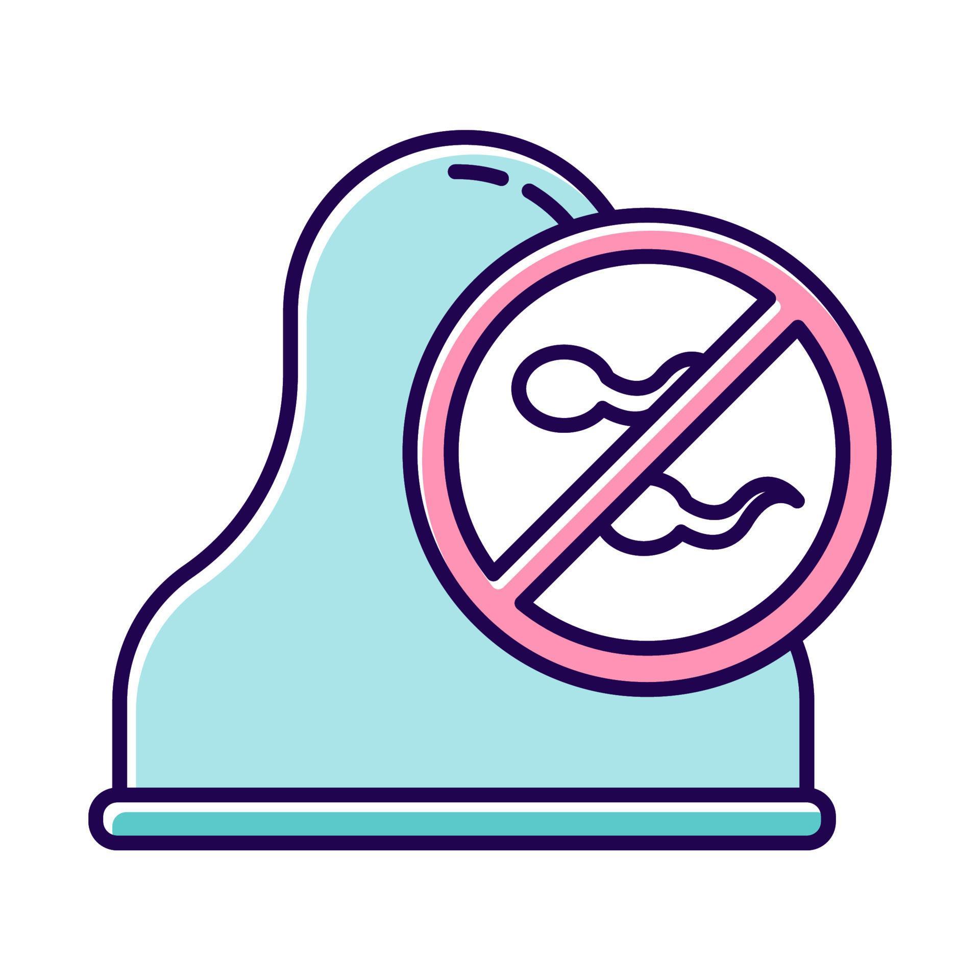 Cervical Cap Color Icon Safe Sex Barrier Contraceptive Product