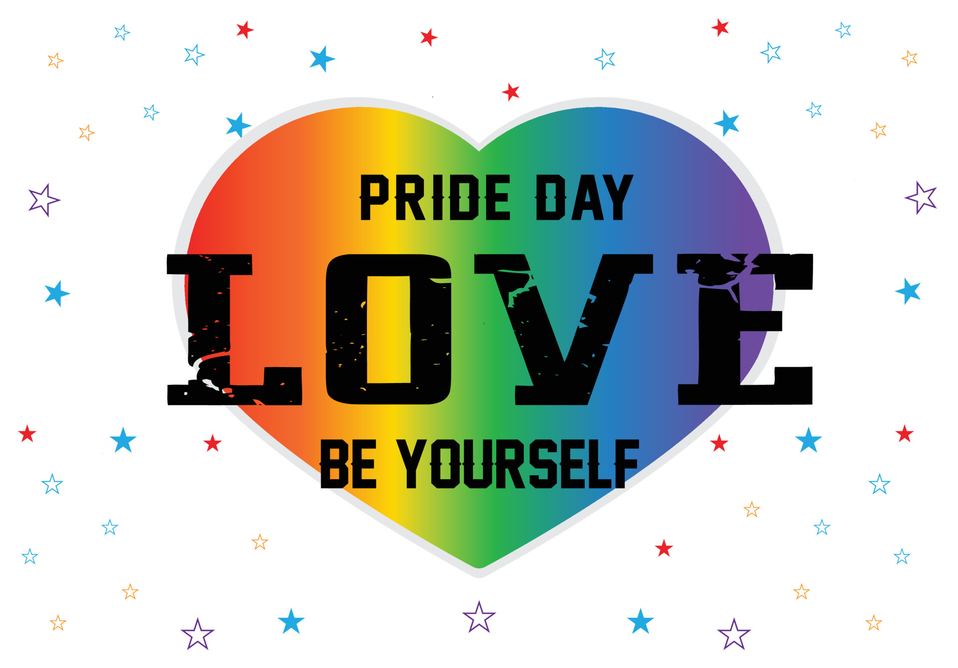 Gay Pride Background LGBT Day Vector Illustration With Colorful Realistic Style Stickers