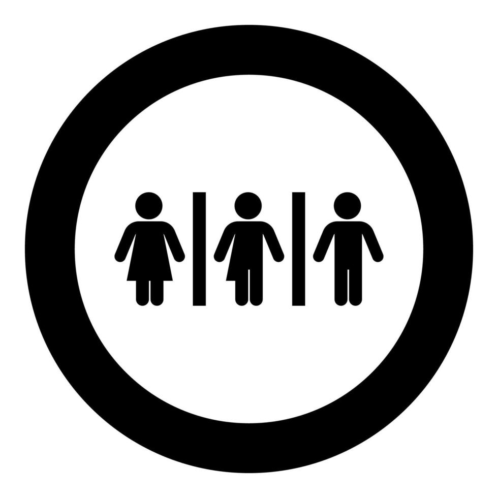 Mujer Bisexual Travesti Hombre Gay Lealtad Concepto Icono En C Rculo Redondo Color Negro Vector