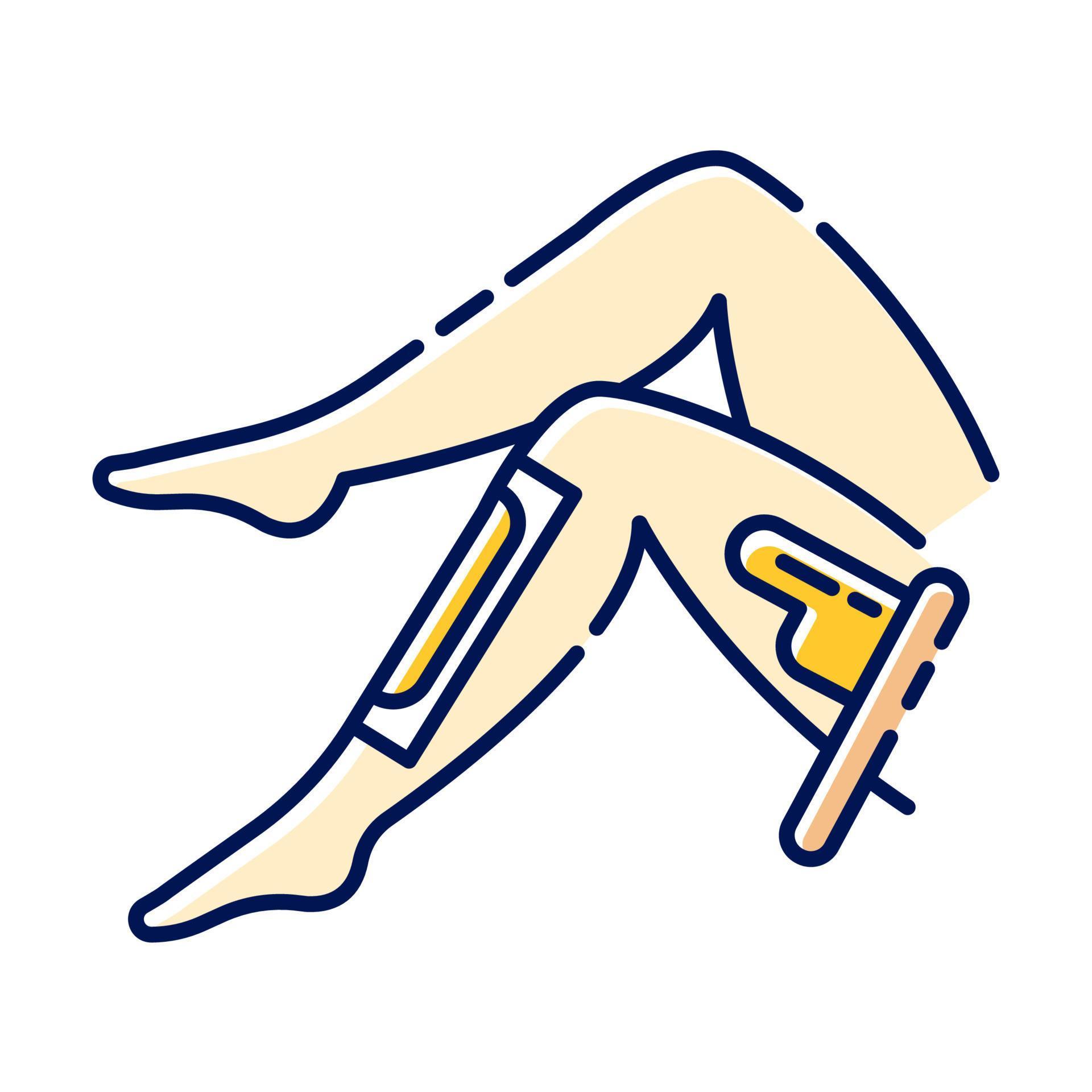 Leg Waxing Beige Color Icon Shin Hair Removal Procedure Depilation With Natural Soft Hot Wax