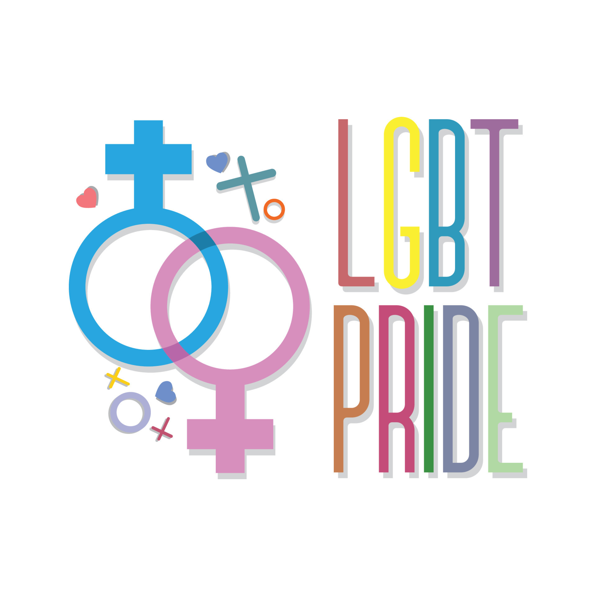 Gay Pride Background LGBT Day Vector Illustration With Colorful Realistic Style Stickers