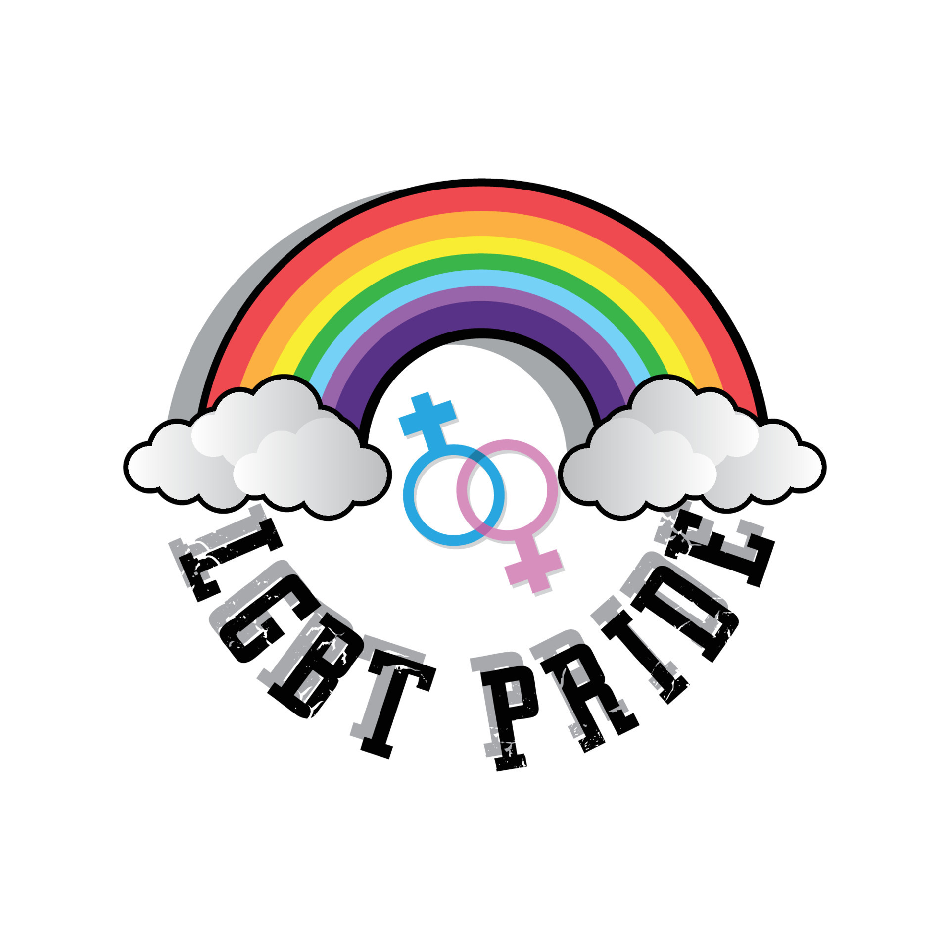 Gay Pride Background Lgbt Day Vector Illustration With Colorful Realistic Style Stickers