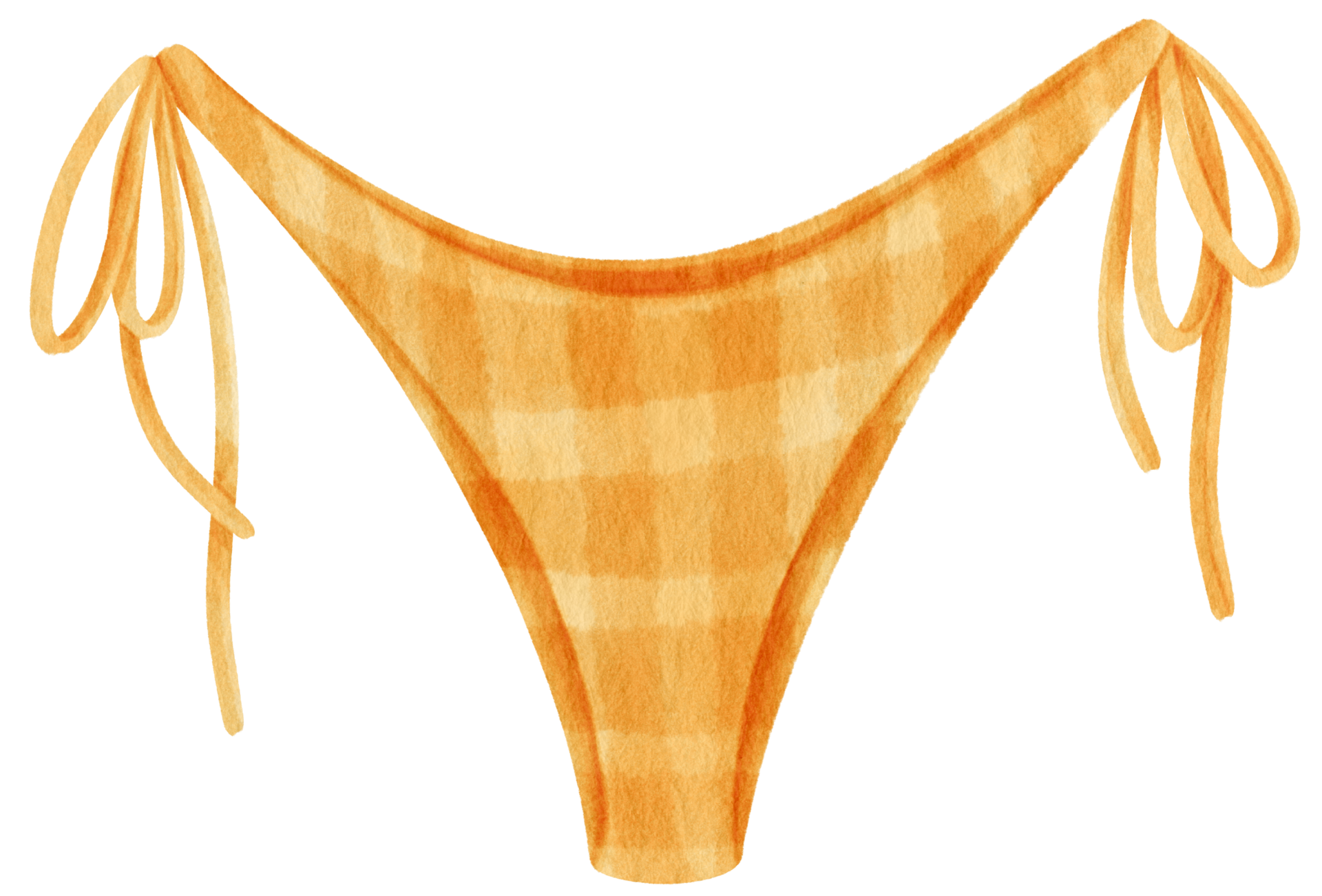 Style Aquarelle De Maillots De Bain Bikini Carreaux Jaunes Pour L Ment D Coratif D T