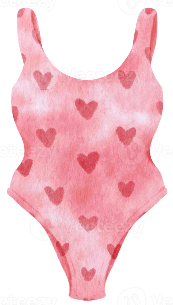 Maillot De Bain Bikini Rose Une Pi Ce Style Aquarelle Pour L Ment D Coratif Png