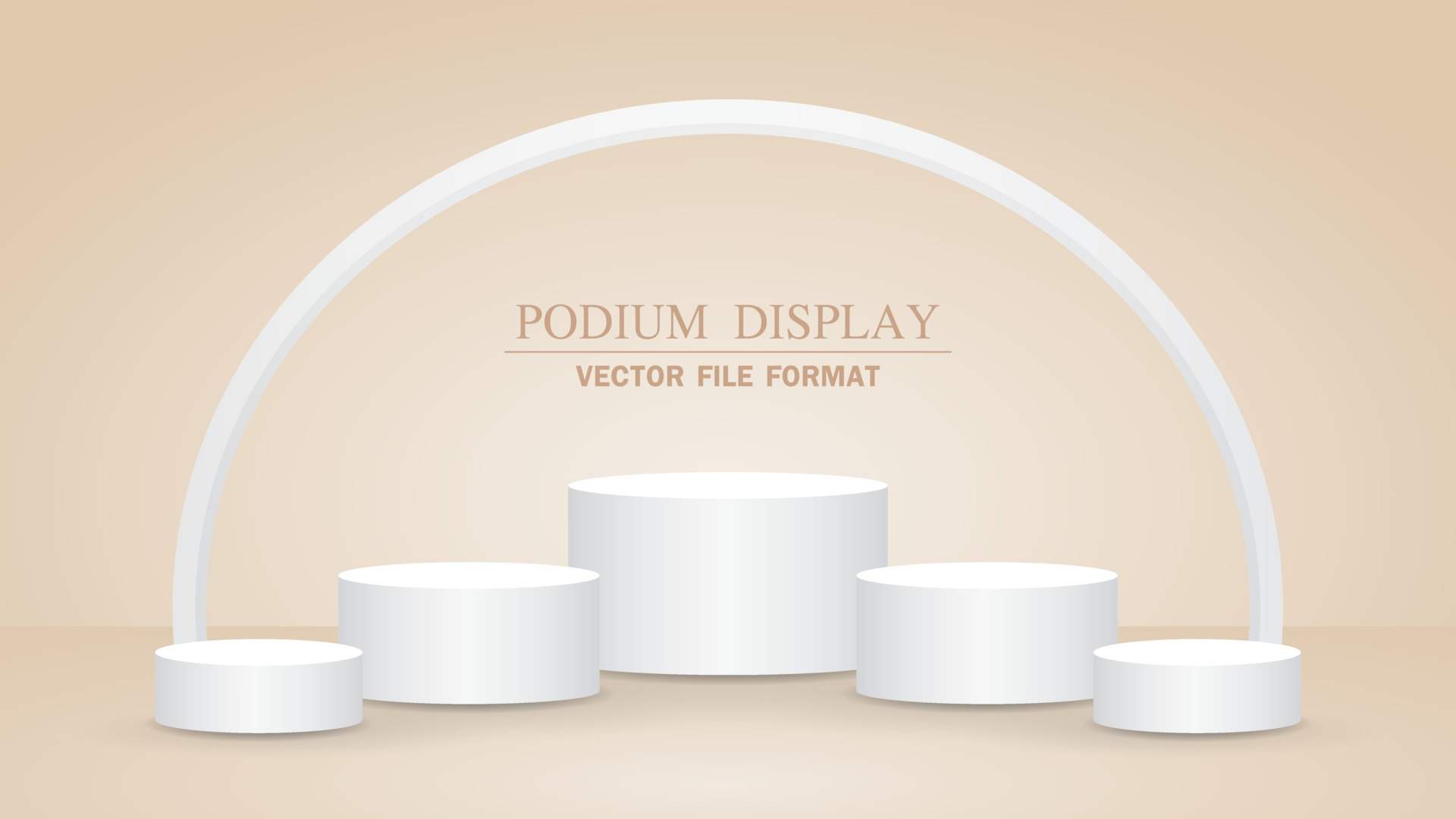 Minimal White Podium Display With Arch D Illustration Vector For Putting Your Object On Nude