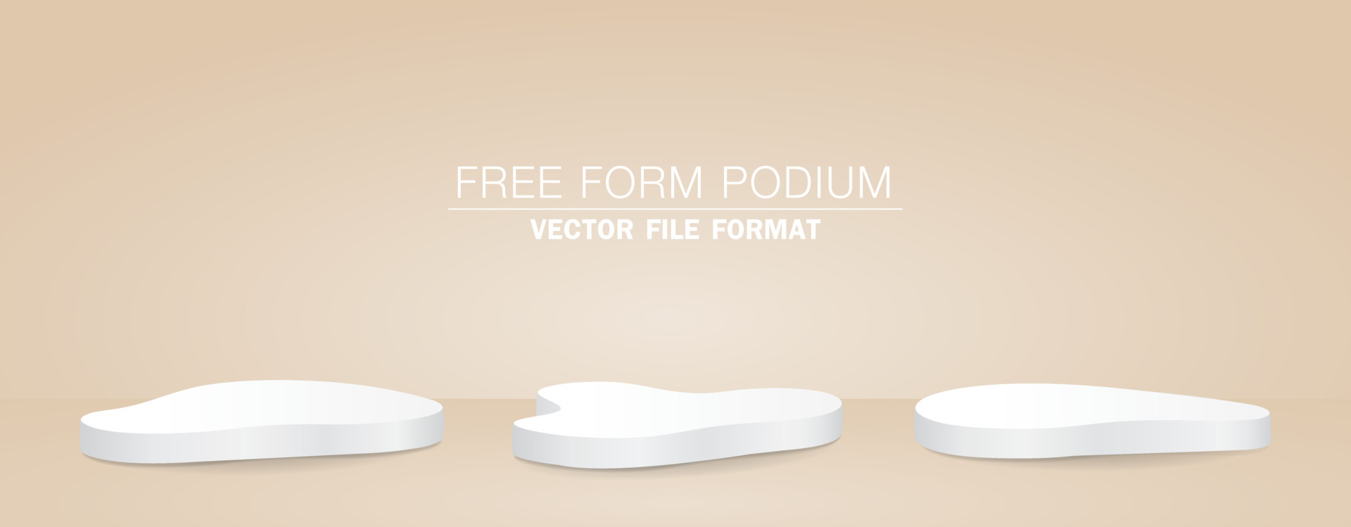 White Free Form Shape Podium Display Set D Illustration Vector On Nude Color Background